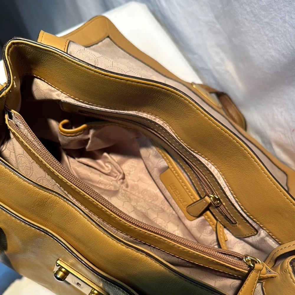 Michael Kors Gold Leather Briefcase